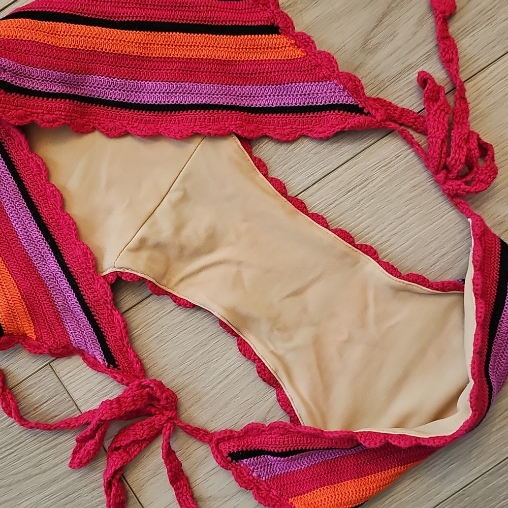 Banana Republic Boho Festival‎ Crochet Lined Tie Bikini Set, Medium - Picture 11 of 14